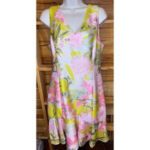 Natori Passion Peony Flouse Hem Dress NWT Size 10